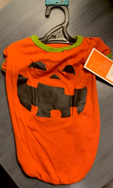 Dog Cat Pet Pumpkin Halloween Shirt Costume  Medium New With Tags