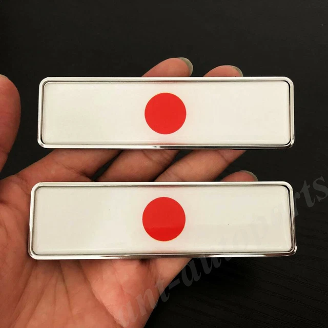 2PCS METAL JAPAN Japanese Flag JDM Car Trunk Fender Emblem Badge Decal
