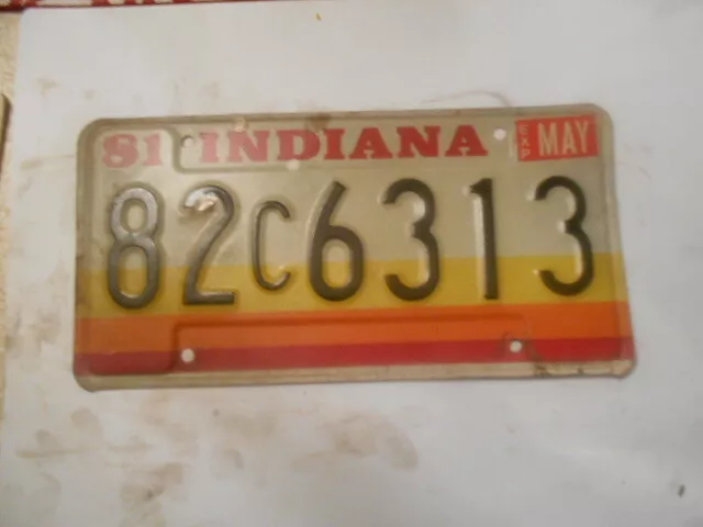 1981 Vintage Original Paint INDIANA License Plate