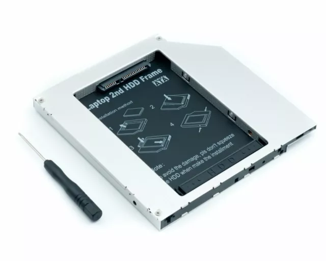 2.5" Universal SATA 2nd SSD HDD Caddy Bay Hard Drive 9.5mm Expansion for Laptops 3