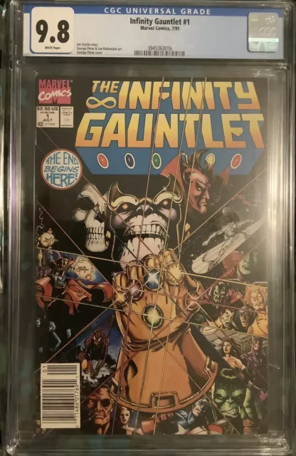Infinity Gauntlet 1 CGC 9.8 White Newsstand Starlin and Perez Thanos 1991