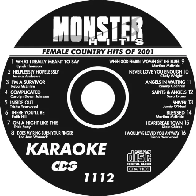 Karaoke Monster Hits Cd+G  Female Country Hits Of 2001 #1112