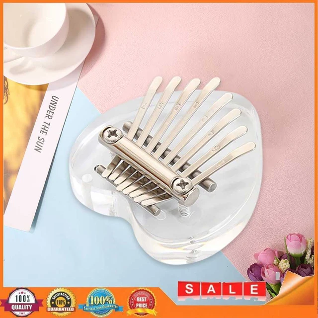 Mini Kalimba Daumenklavier Acryl 8-Ton süßes Fingerklavier Musik Geschenk (Herz)