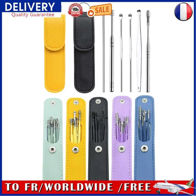 6pcs Ear Wax Pickers Kit Ear Nerves Massage Pressure Relieve Household Accessory