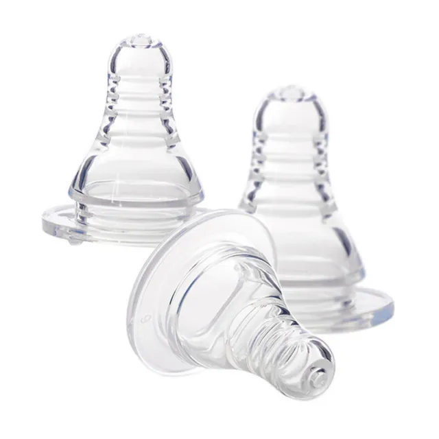 Natural Flexible Soft Silicone Pacifier Nipple Replacement Feeding Milk Bottle-
