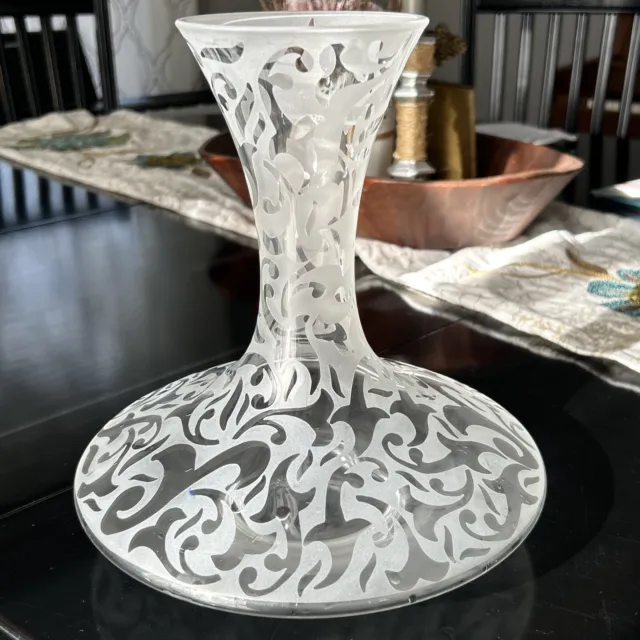 Rare Signed 2003 Michael Weems Elise Wine Decanter Vase Frosted