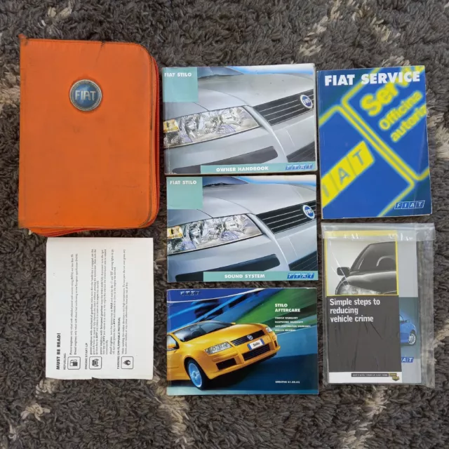 FIAT STILO Owners Manual Radio Handbook Service Book Pack & Wallet 2001-2004