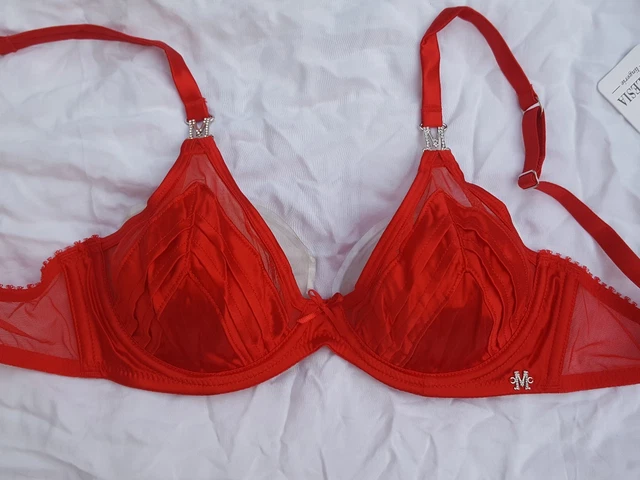 Ensemble Lingerie Luxe Millesia Noir & Rose - Soutien-gorge Balconnet 90B & String - Taille 38 - Neuf