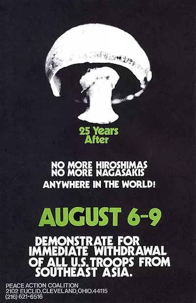 1970 Vietnam War Protest NO MORE HIROSHIMAS Peace March Poster (3243)