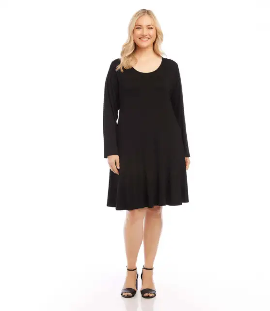 Karen Kane Plus Size Montana Dress in Black Sz 1X E1171 MSRP $137.95