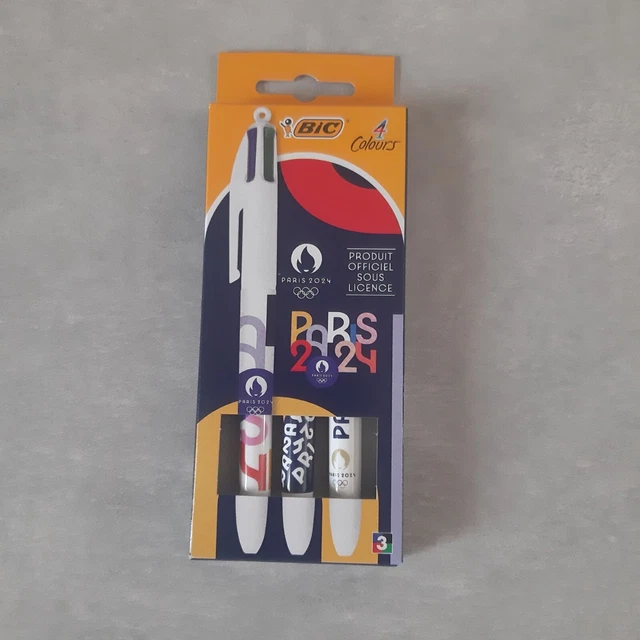 BIC 4 COULEURS JO Paris 2024 pack de 3 neuf. EUR 15,00 PicClick FR