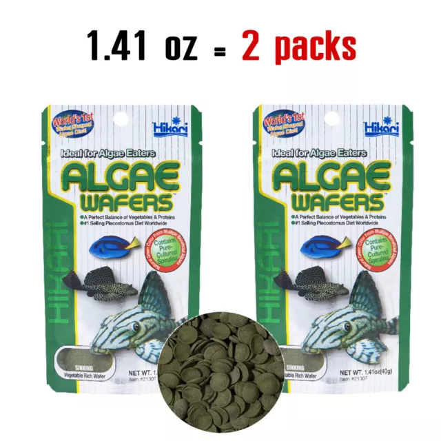 1,41 oz obleas de algas alimento para peces alimento tropical Pleco bagre alimentador inferior algas 2 paquetes