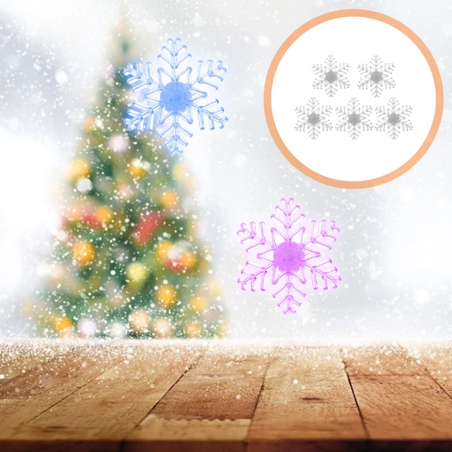 5 pz luci natalizie uniche luci decorative da appendere fiocchi di neve