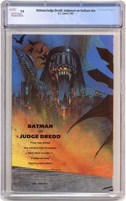 Batman Judge Dredd Judgment on Gotham #1 Bisley Variant CGC 9.8 1991 4026070018 2