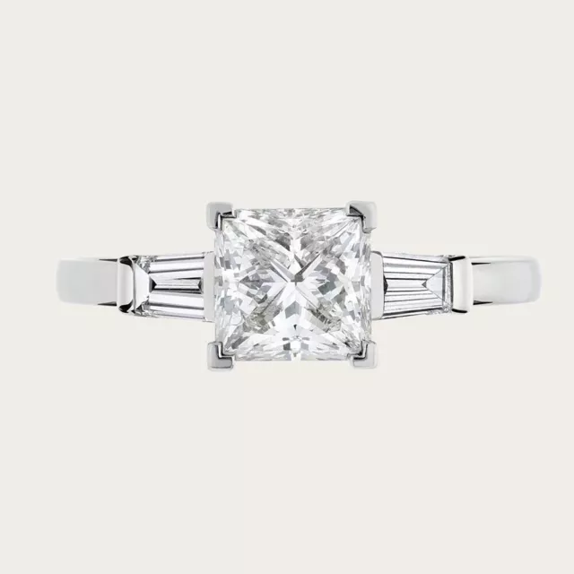 Bague de mariage en diamant 1,10 ct IGI GIA Lab créée en platine massif 950...