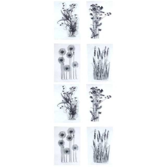 6 PCS Decorative Stamp Block Flower Die Cuts Painting Stencils