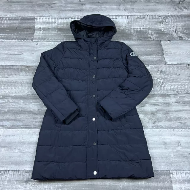 ABERCROMBIE FITCH JACKET Womens Dark Small Quilted Long Puffer Coat $29 ...