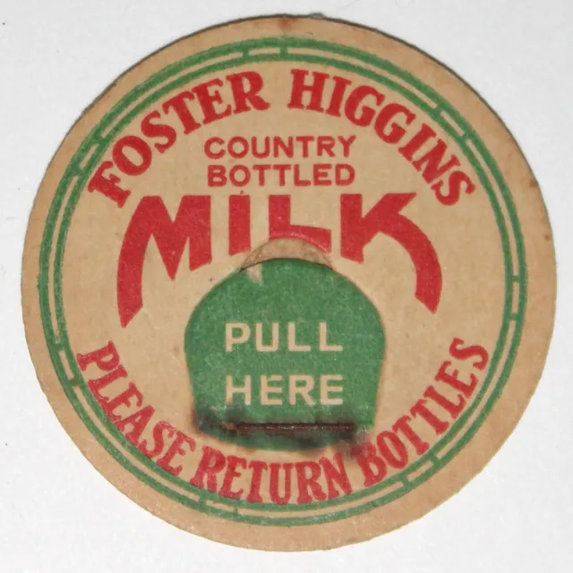 Vintage Foster Higgins Dairy Milk Bottle Cap