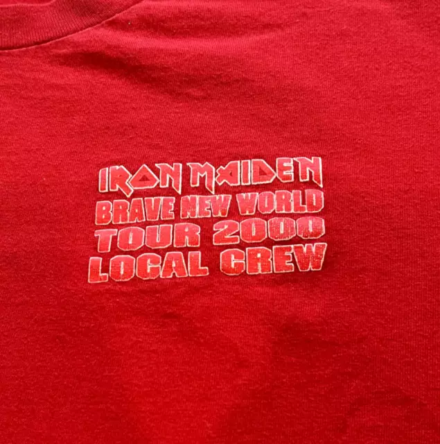 Vintage IRON MAIDEN T Shirt 2000 Brave New World Tour Local Crew Size XL
