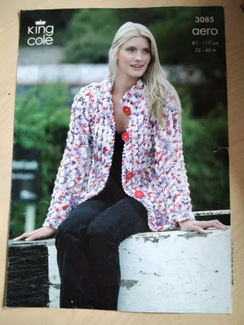 King Cole Knitting Pattern 3085. Lady's Cable Jacket/Cardigan. Super Chunky.