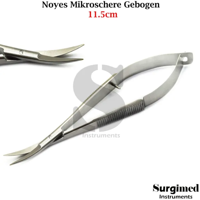Castroviejo Schere 14cm Gebogen Mikroschere Noyes chirurgisch Naht OP Zahnarzt