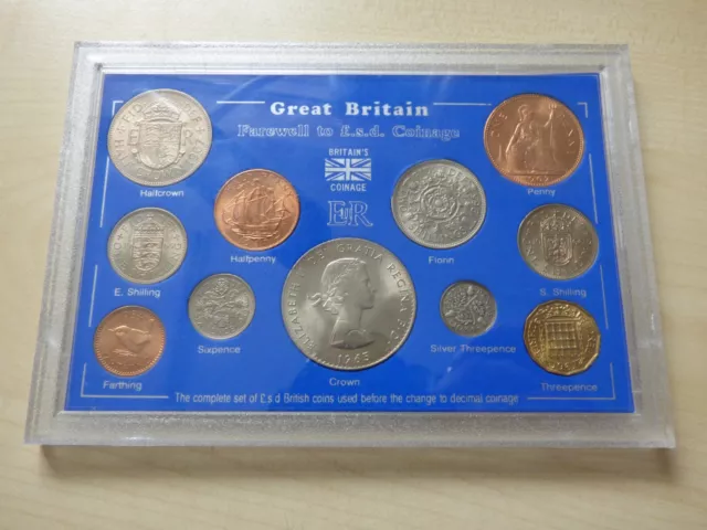 Great Britain Farewell to the £sd Pound System set of 11 coins 1934-1967 Queen E