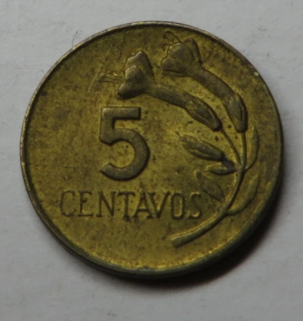 Peru 5 Centavos 1971 Brass KM#244.2