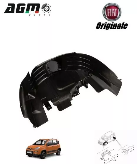 Riparo Carter Passaruota Posteriore Destro Originale Fiat Panda 312 52121792