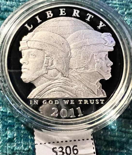 2011-P US Army Commemorative Proof Silver Dollar w/OGP & COA. S306