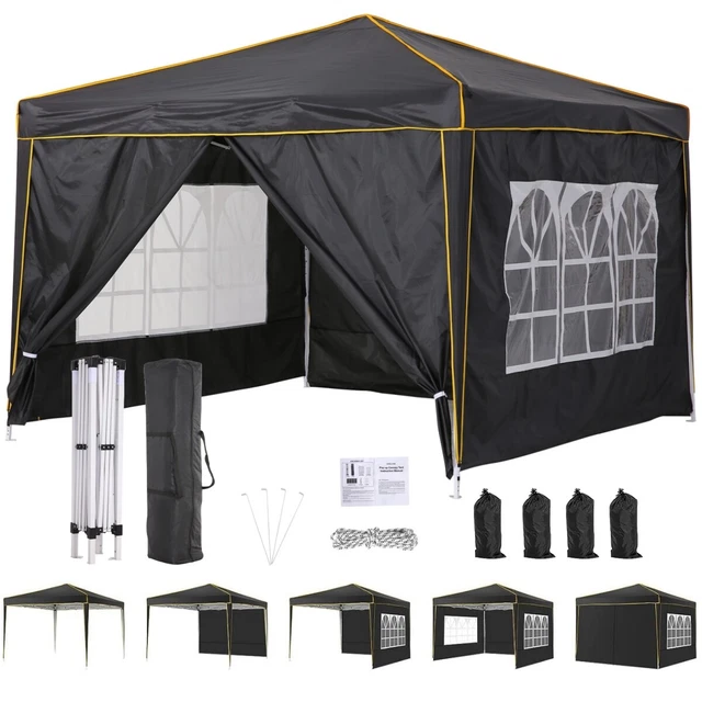 Pavillon 3x3 m Wasserdicht Faltpavillon Pop Up Partyzelt Gartenzelt UV Schutz