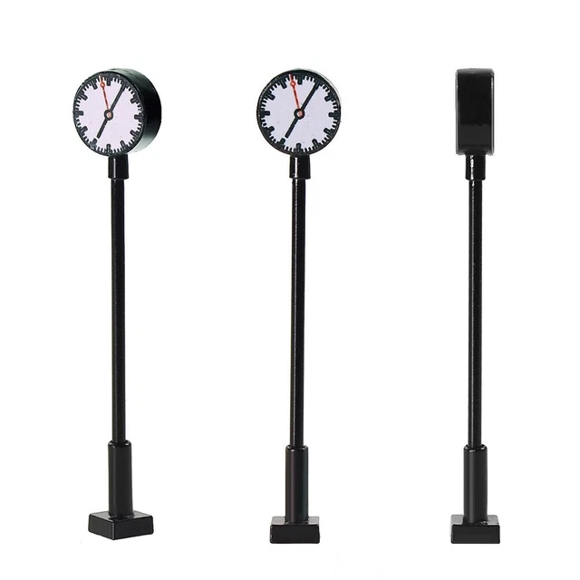 Modelo de lámparas modelo de metal lámpara estación de luz reloj para diseño de rieles y edificios