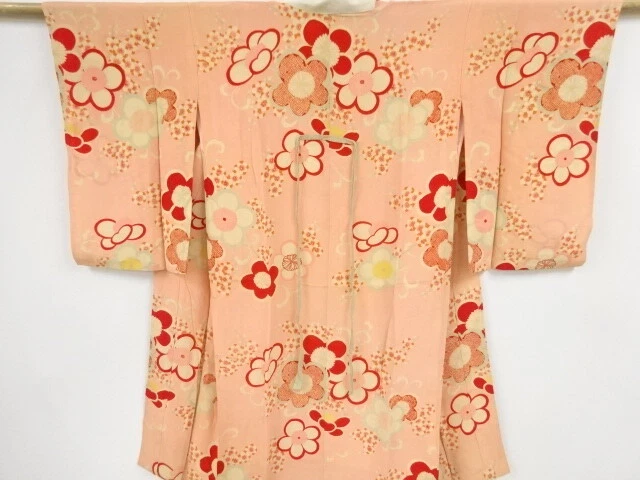 35621# Japanese Kimono / Antique Juban / Flower
