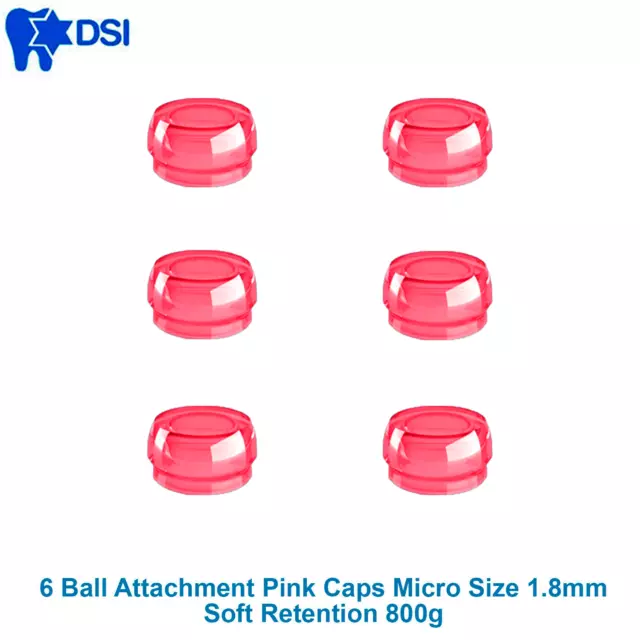 DSI Dental Lab Fixture Micro Size Ø1.8mm 6 Insert Caps Retentive Attachment
