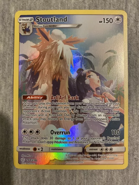Pokémon TCG Stoutland Sun & Moon - Cosmic Eclipse 248/236 Holo Secret Rare