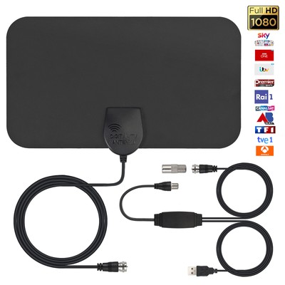 Amplificateur de portée de 50 km VBESTLIFE Antenne HDTV Double antenne TV Verticale pour ATSC/T/2/ISDB 
