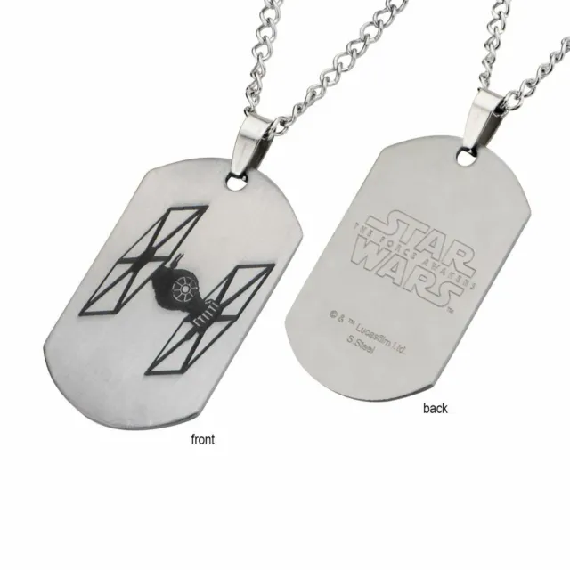 Star Wars Tie-Fighter Stainless Steel Dog Tag Pendant - Boxed Jewellery