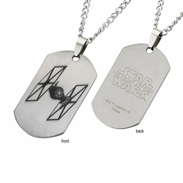 Star Wars Tie-Fighter Stainless Steel Dog Tag Pendant - Boxed Jewellery Star Wars Tie-Fighter Stainless Steel Dog Tag Pendant - Boxed Jewellery