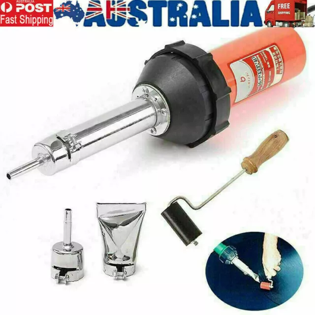 1080W Plastic Hot Air Torch Welder Welding Heat Gun Pistol Kit + 2 Nozzles