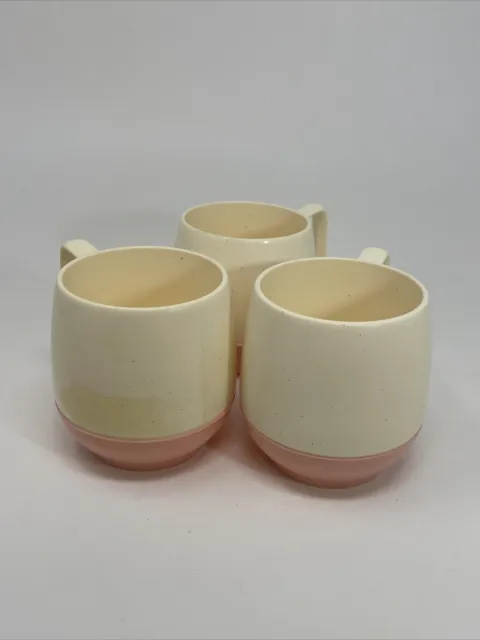 Vintage Set MCM Bopp-Decker Plastics VACRON WARE Pastel Mugs Set of 3 Pink Cups