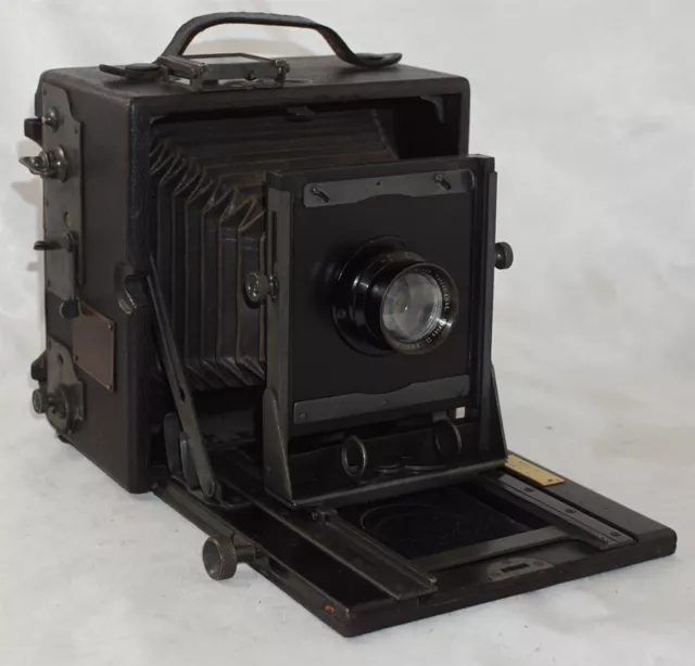 Cámara Graflex Early Folmer y Schwing Schwing Graphic 4x5 con gráficos de velocidad de mango superior *rara*