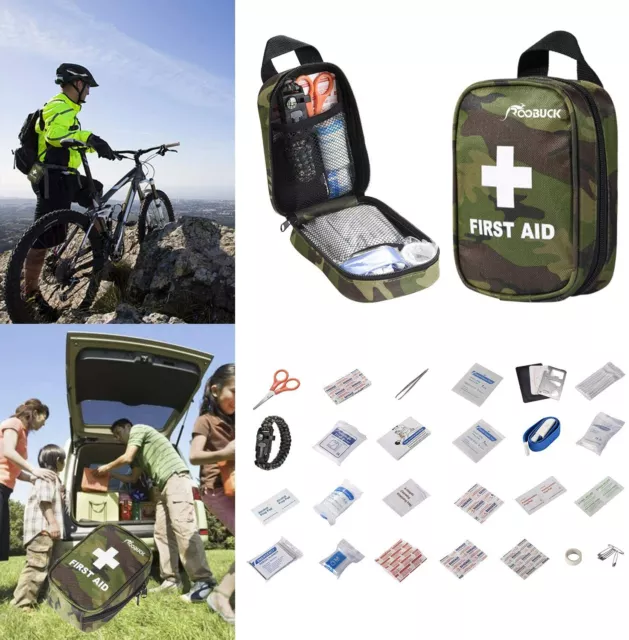 First Aid Kit For Hiking Backpacking Camping Travel Waterproof Laminate Bag Camo 2