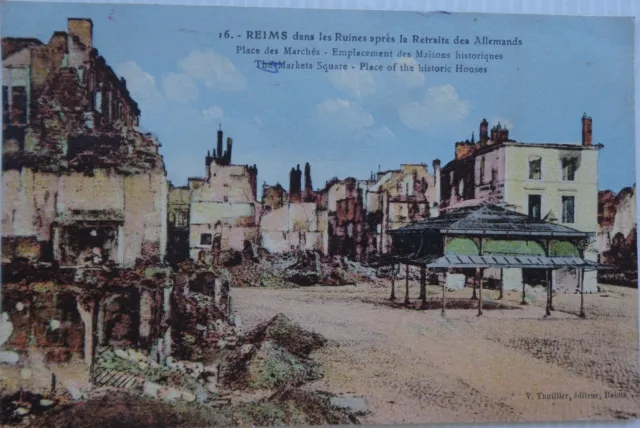 Reims 51 CPA Dans Les Ruins After La Retirement Of Germans Good Condition