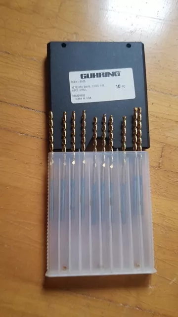 Lot of (10) Guhring 3.000 MM Tin Coated Drills (930-6)