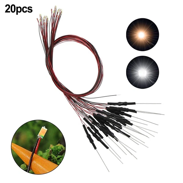 Diodes émettrices DEL blanches chaudes 0603 précâblées pour modélisme à fa
