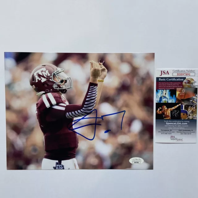 Johnny Manziel Signed 8x10 Photo Autograph JSA COA Texas A&M Aggies Money