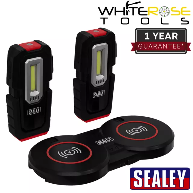 Sealey Inspection Light (x2) 3W & 1W COB LED & Double Wireless Charging Base