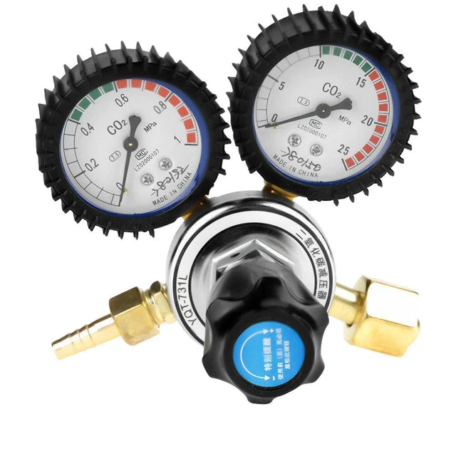CO2 Gas Bottle Regulator Carbon Dioxide Welding Pressure Reducer Gauge Flowmeter
