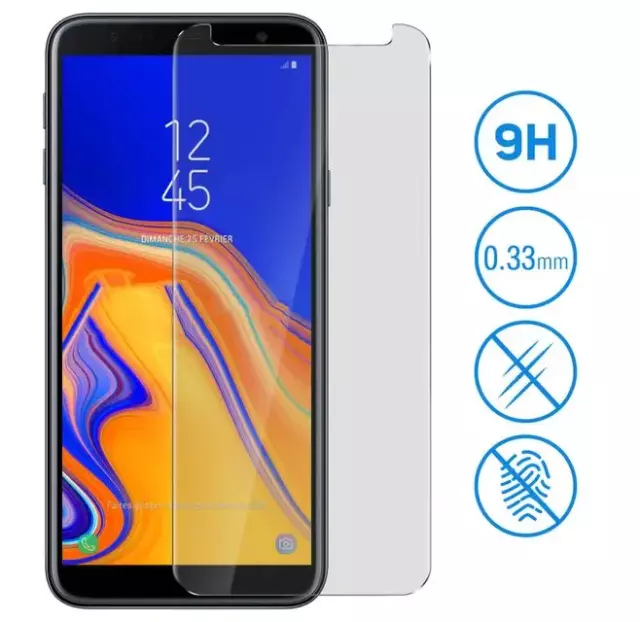 Verre trempe protection vitre écran Tempered Glass pour Samsung Galaxy j4+ j6+