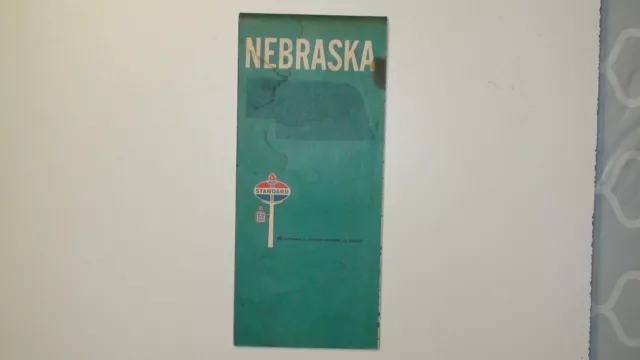 Vintage 1968 Nebraska Standard Oil Highway Travel Road Map