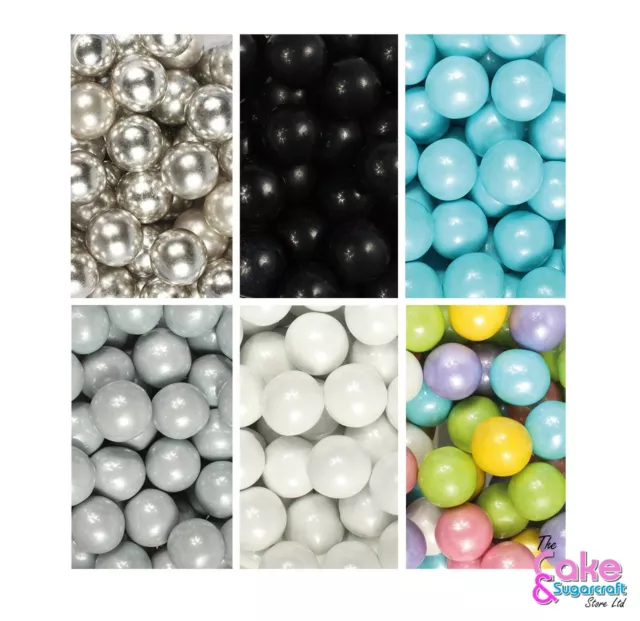 Edible Sugar Pearls Dragees Sprinkles 10mm Cup Cake Topper Decoration